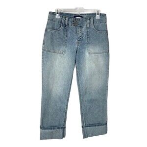 L.A.Blues Stretch Denim Pants Women Size 6 Wide Turn-Up Leg Hems